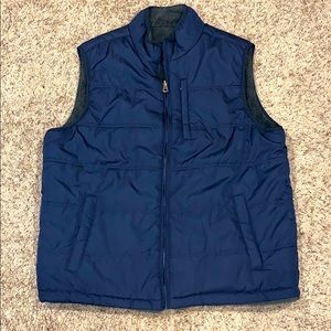 Navy Blue fur-lined vest